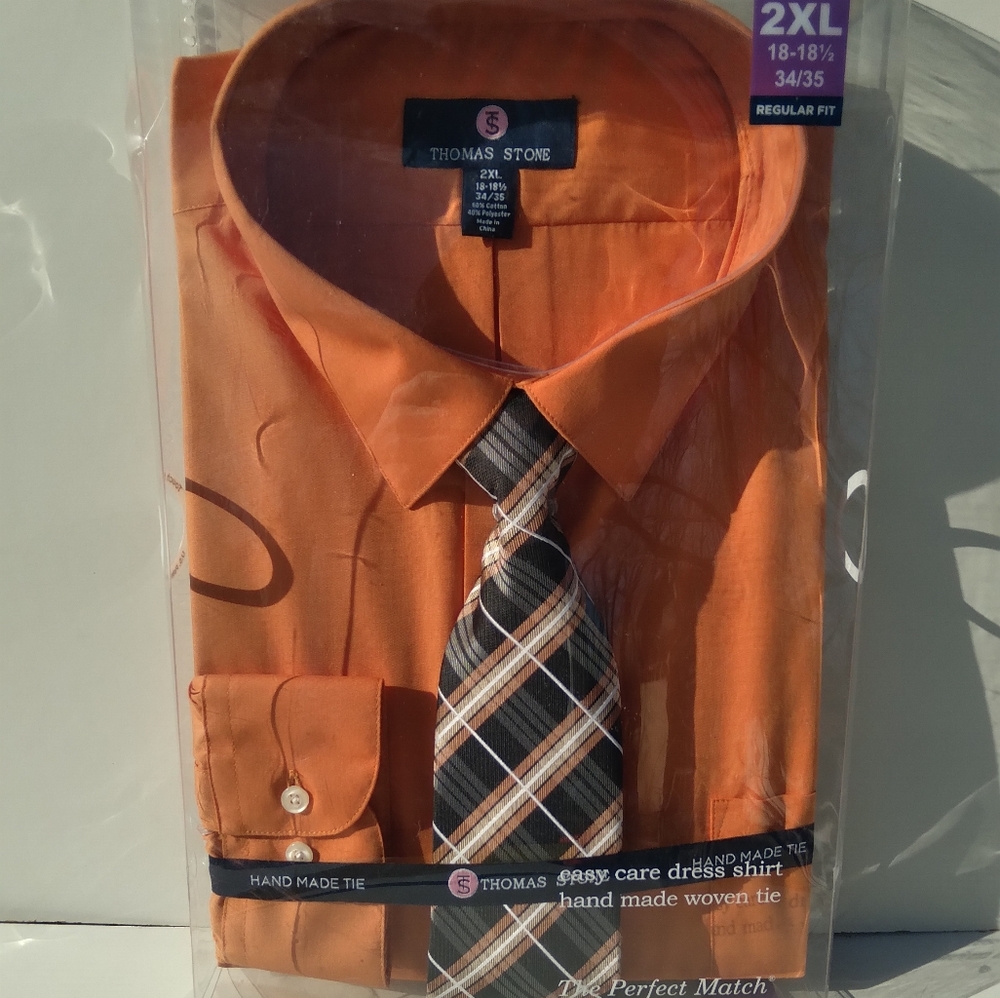 Thomas Stone dress shirt and tie 2xl
